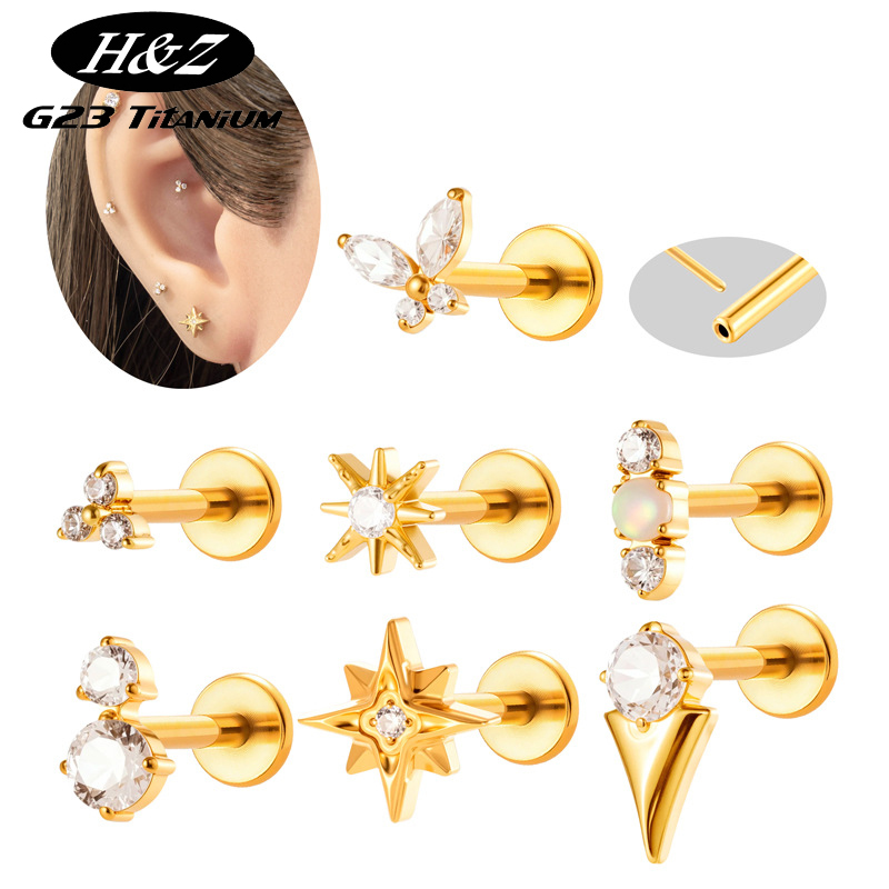 Threadless Push Pin - 1 Pezzo Piercing in Titanio G23