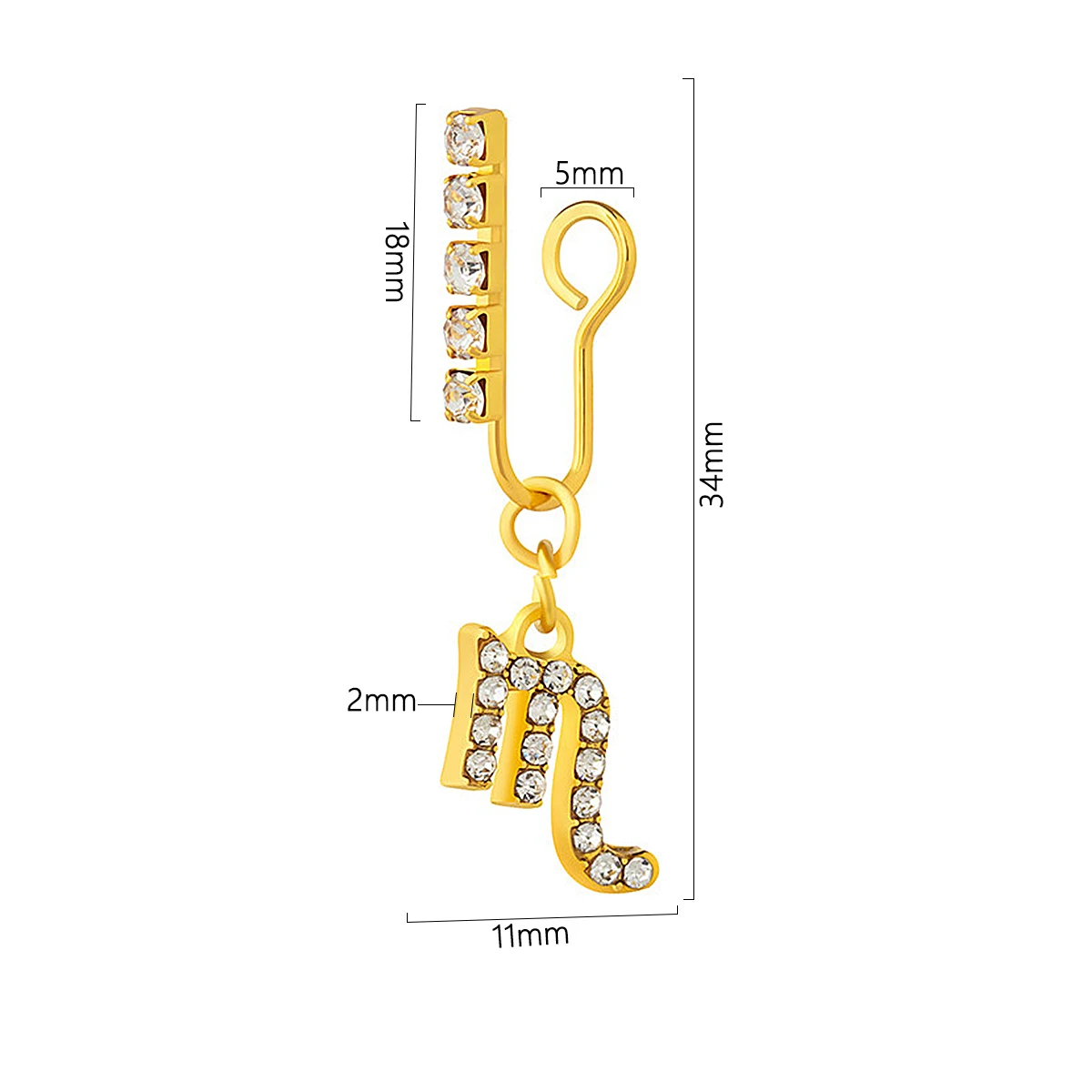 Body Jewelry Cartilage Earrings - Confezione da 2 clip per l'orecchio