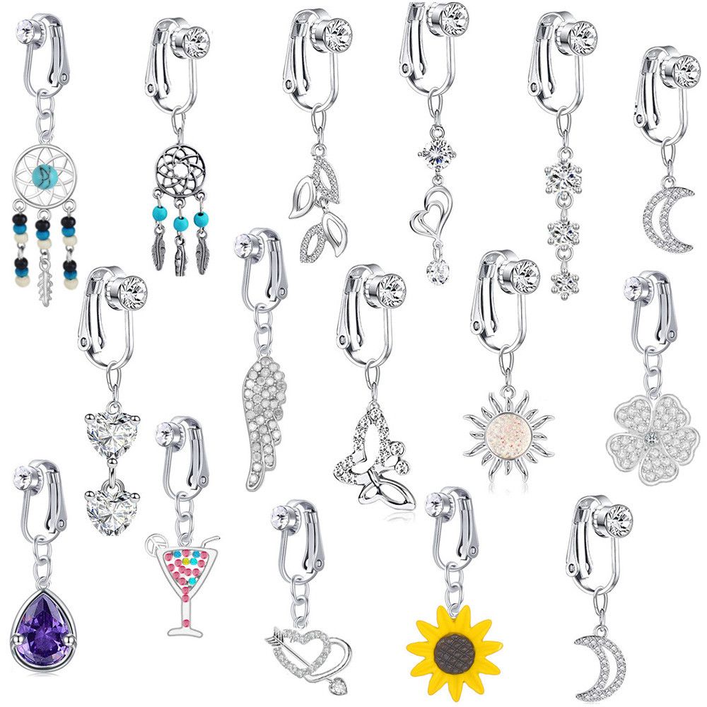 Body Jewelry Cartilage Earrings - Faux Fake Belly Butterfly Fake Belly