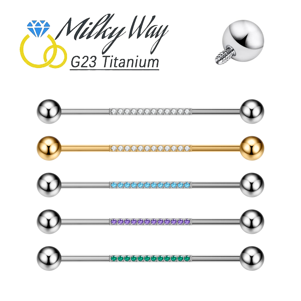Industrial Barbell Long - G23 Titanio Gioielli penetranti per il