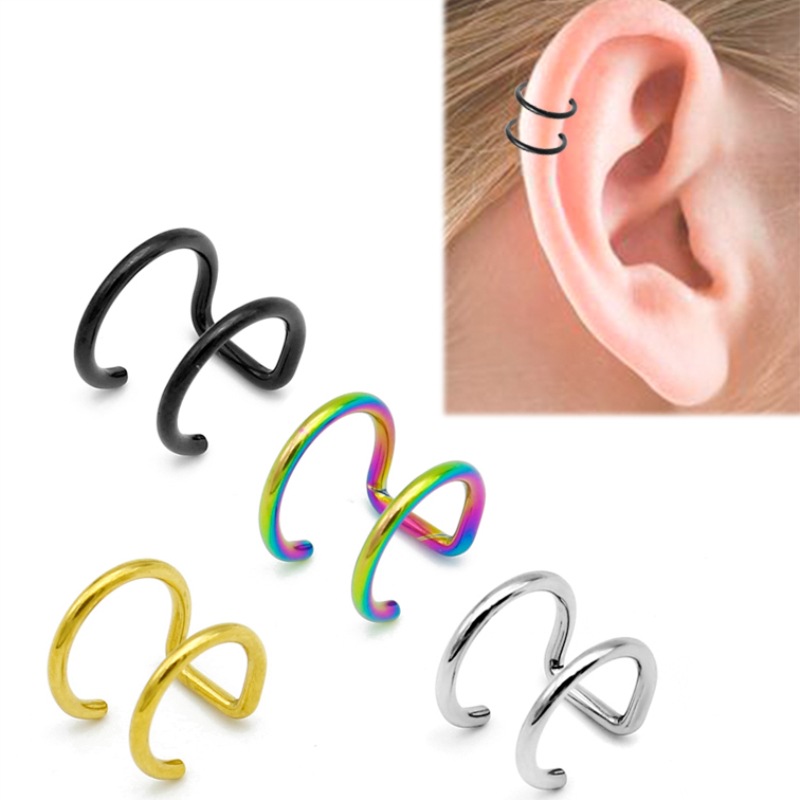 Body Jewelry Cartilage Earrings - 2 Pezzi Orecchini a Clip in