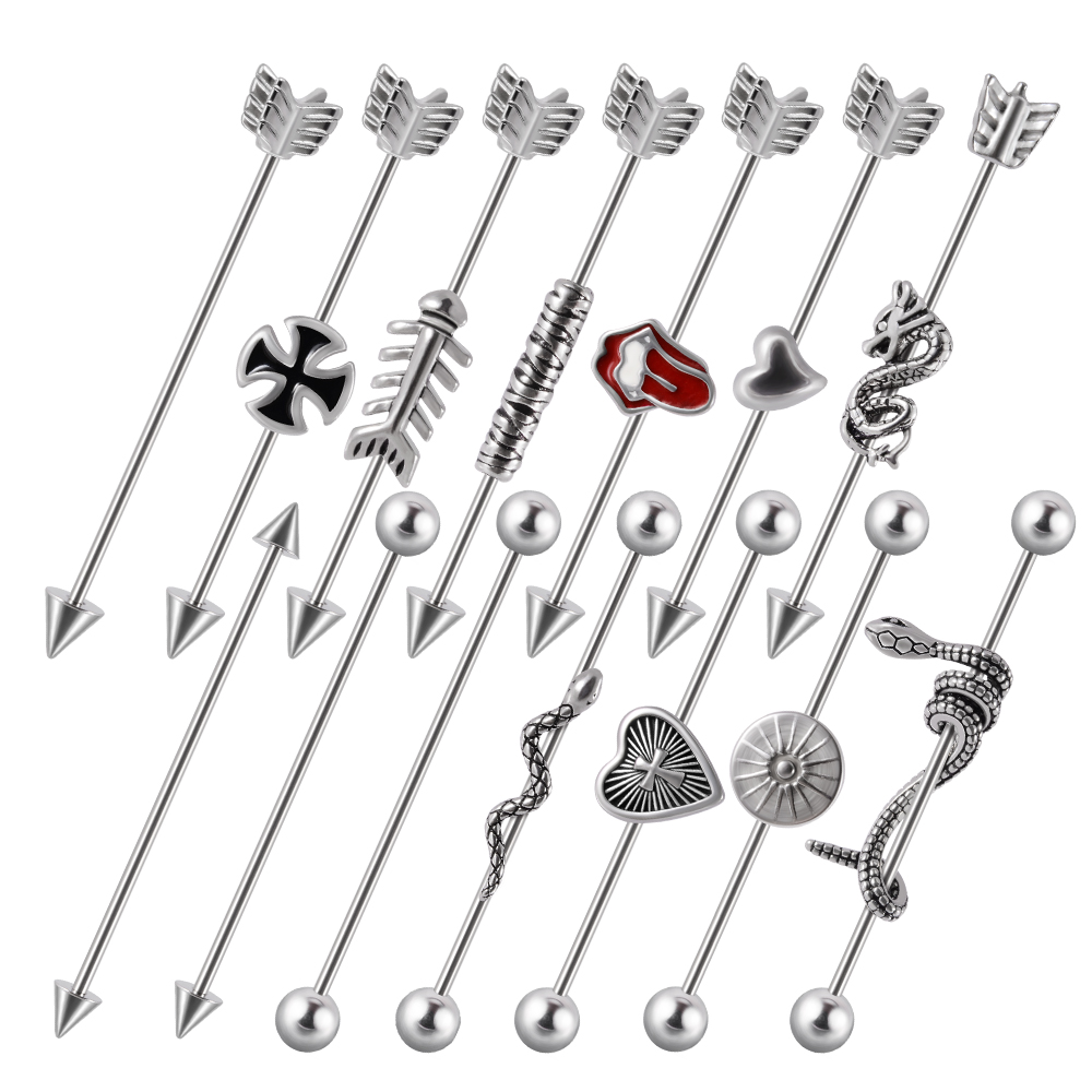 Industrial Barbell Long - 1PC in acciaio inossidabile uomo industriale