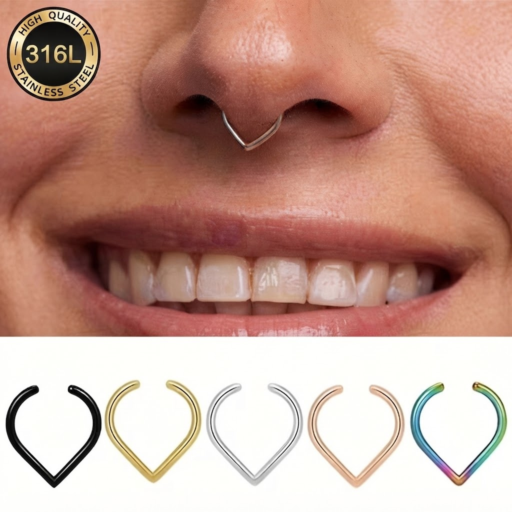 Body Jewelry Cartilage Earrings - Set di 5 Anelli Finti per