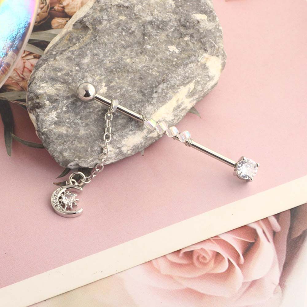 Piercing a barra con pendente  - Industrial Barbell Long recensione e prezzo