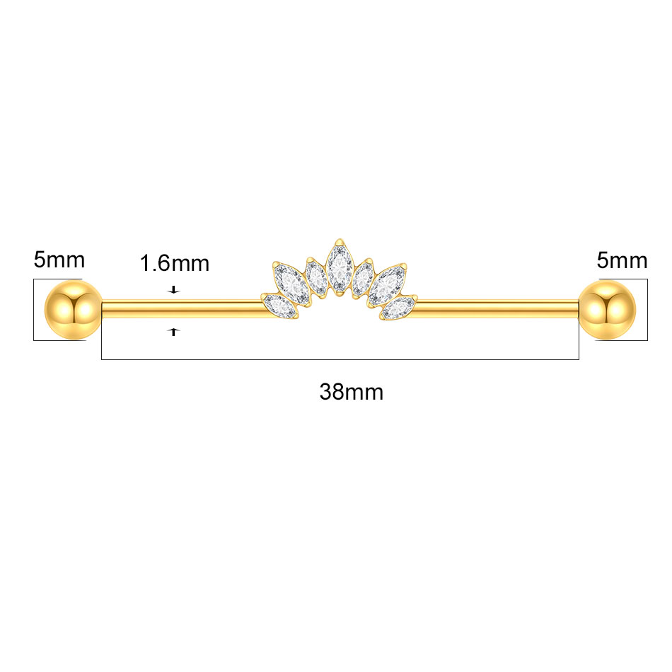 1/5PCS Titanio 14G CZ Industri - Industrial Barbell Long recensione e prezzo