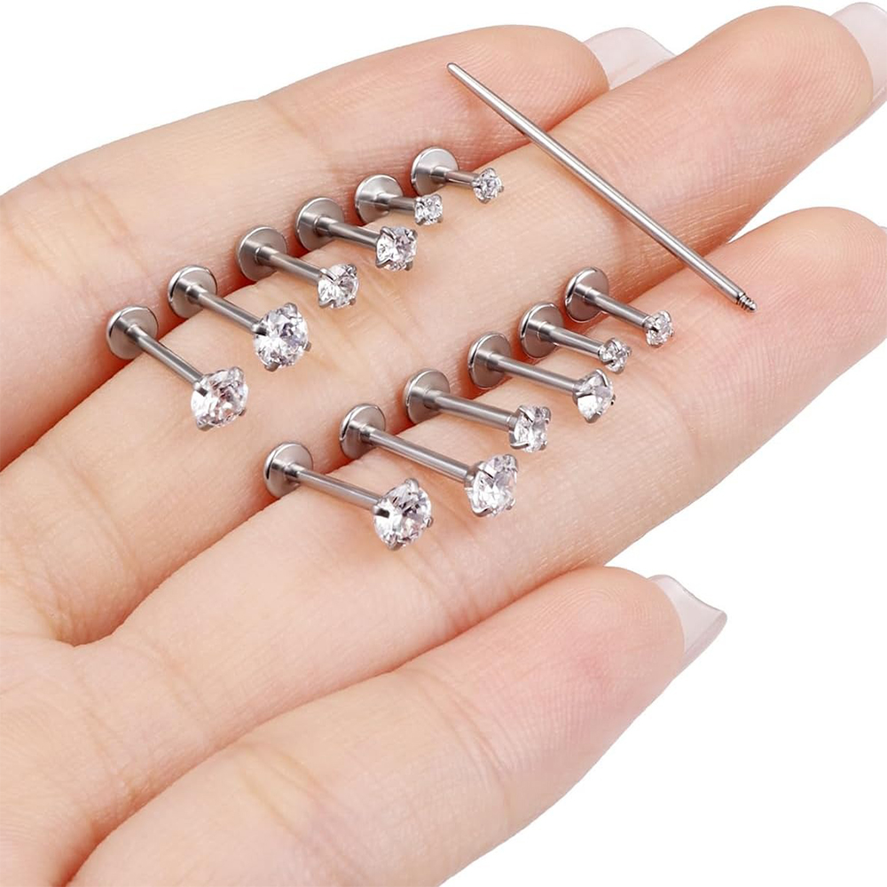 13 PZ Labret Piercing Set Acci - Threadless Push Pin recensione e prezzo