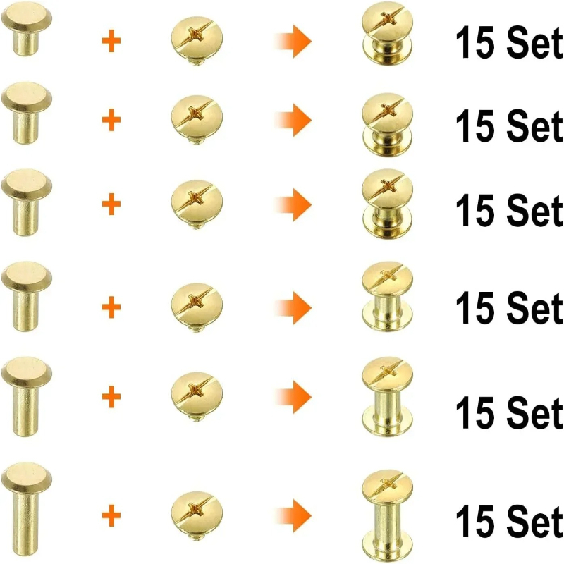 Kit di 30 rivetti a vite in or - Body Jewelry Chicago recensione e prezzo