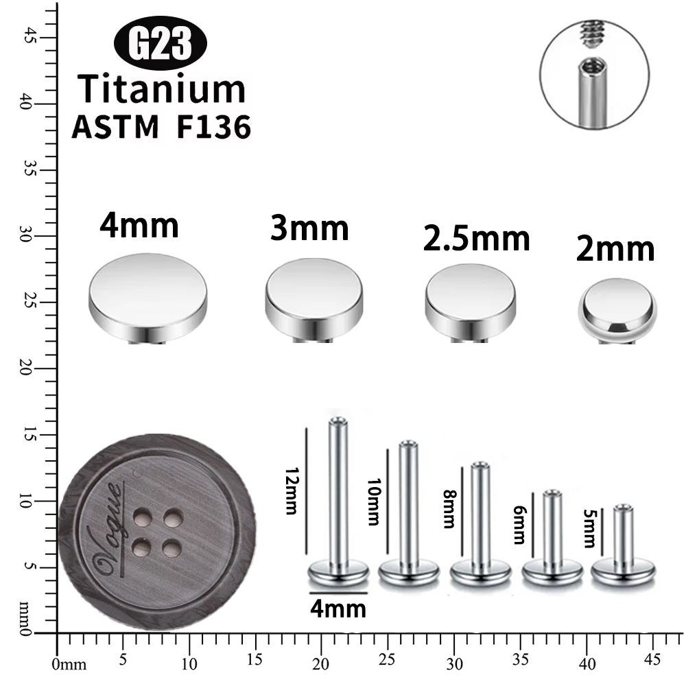ASTM F136 Titanio Cerchio Punt - Threadless Push Pin recensione e prezzo