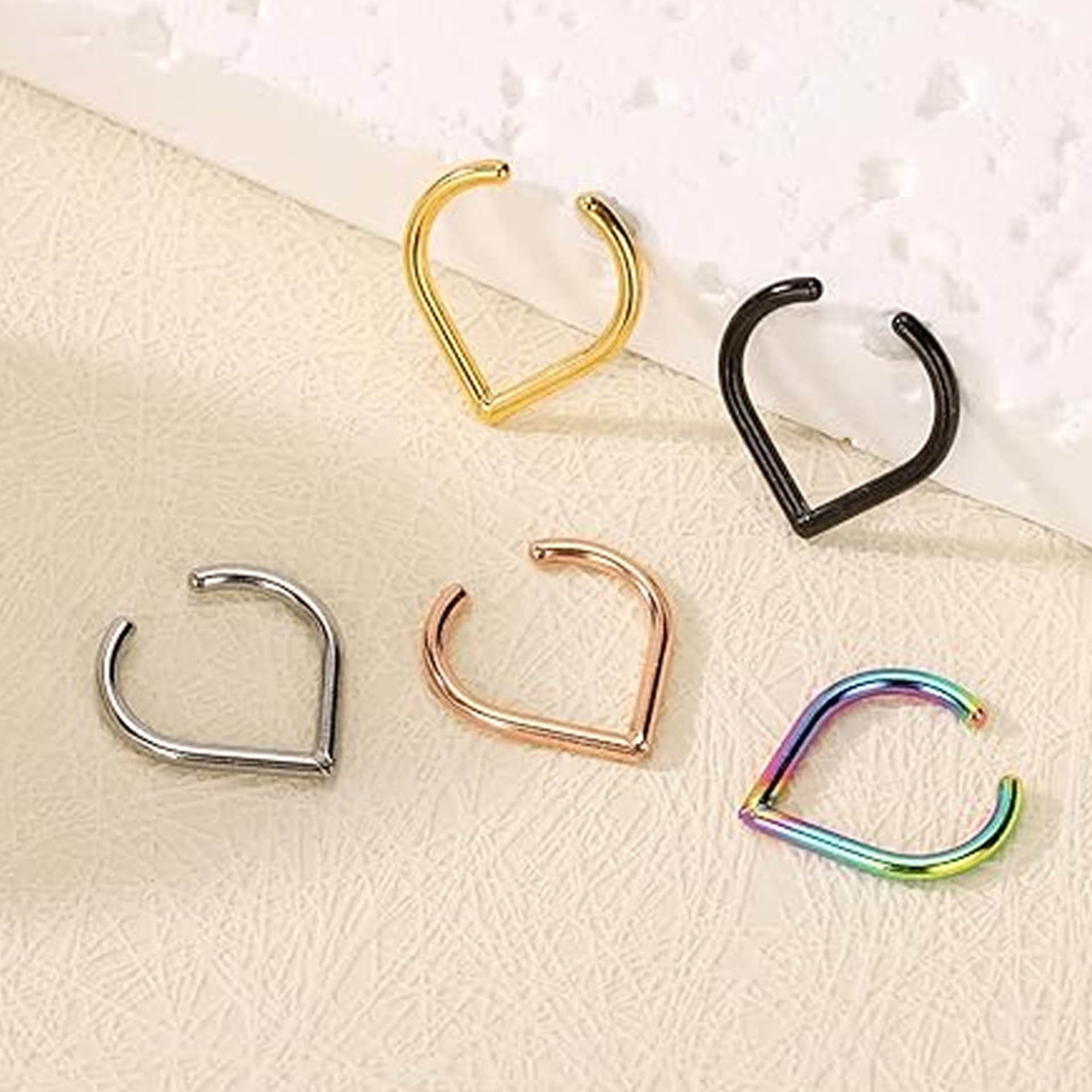 Set di 5 Anelli Finti per Naso - Body Jewelry Cartilage Earrings recensione e prezzo