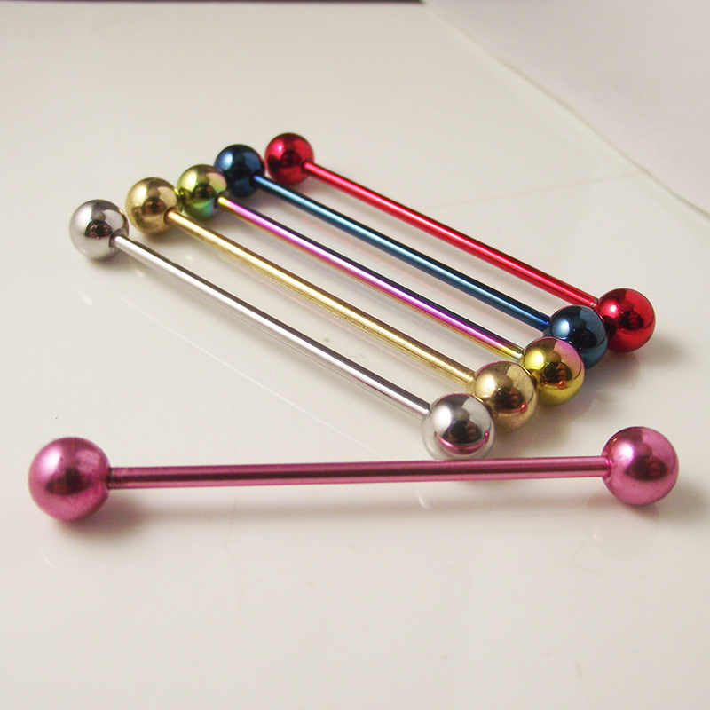 2 pezzi 14G 1.6mm anello per l - Industrial Barbell Long recensione e prezzo