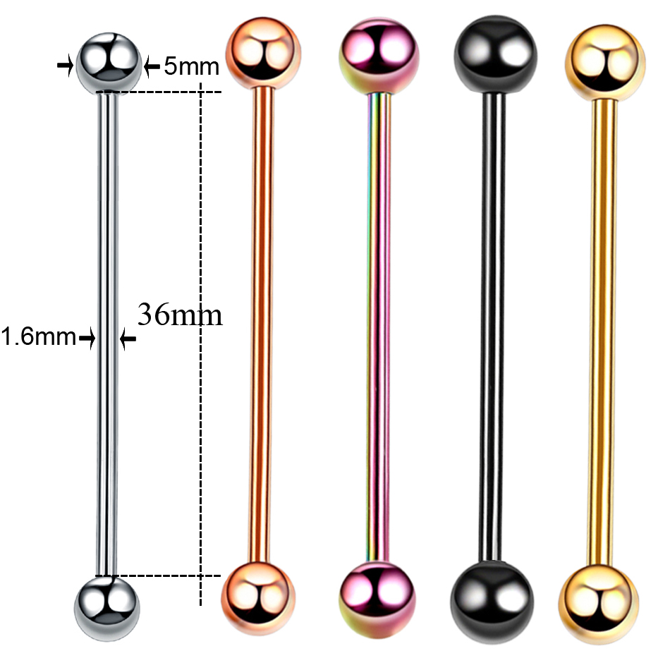 1PC Titanio Piercing Gemma Ind - Industrial Barbell Long recensione e prezzo