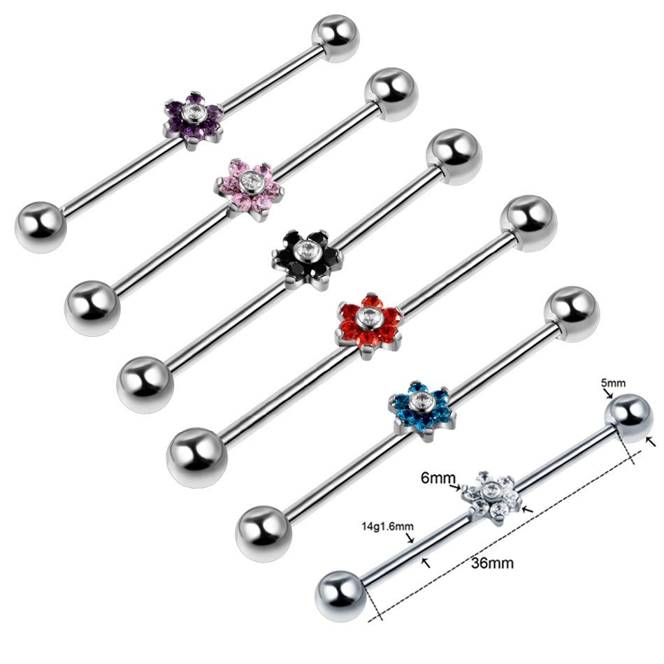 1PC Titanio Piercing Gemma Ind - Industrial Barbell Long recensione e prezzo