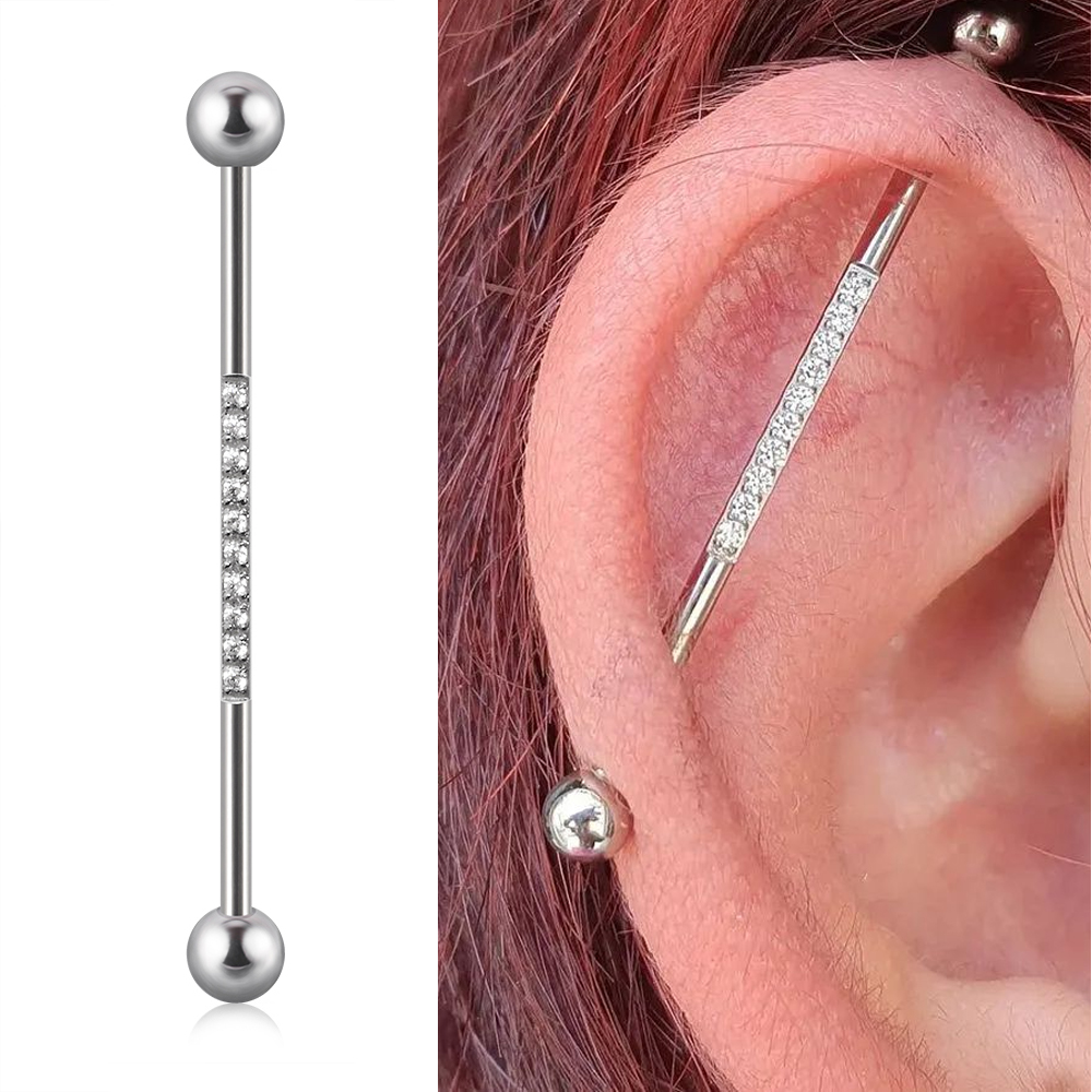 Orecchini lunghi in cristallo  - Industrial Barbell Long recensione e prezzo